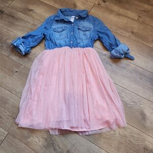 Blue Denim and Pink Tulle Dress